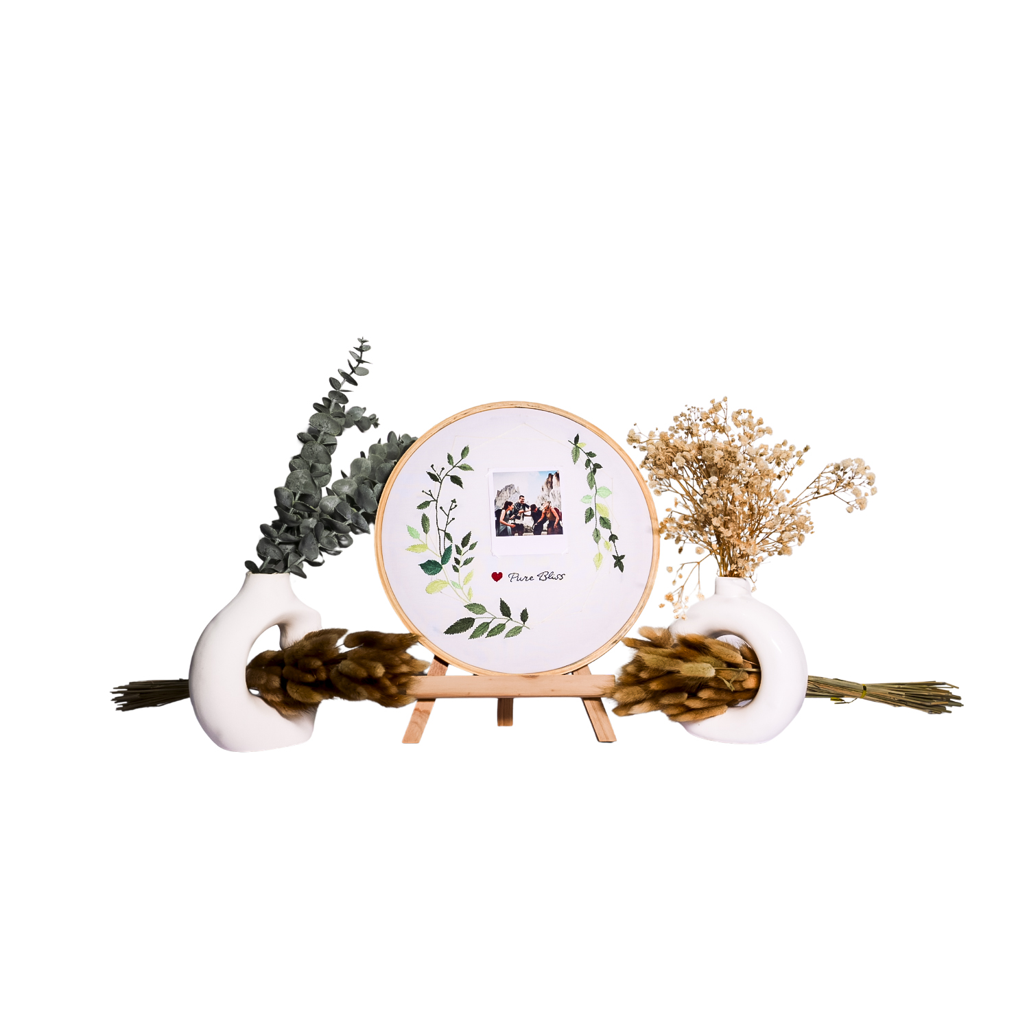 Emerald Octagon — Hand-Embroidered Polaroid Keepsake