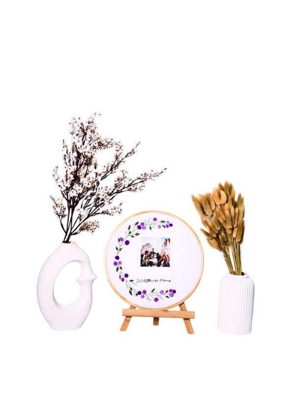 Amora Crescent — Hand-Embroidered Polaroid Keepsake