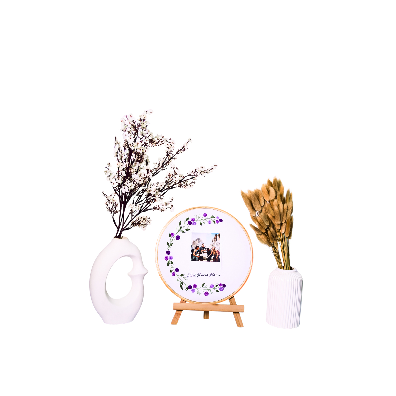 Amora Crescent — Hand-Embroidered Polaroid Keepsake