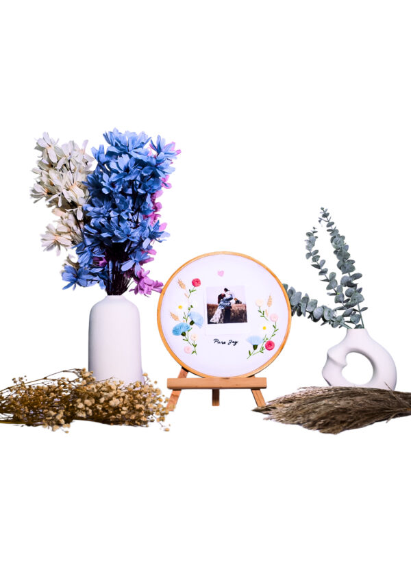 Pastel Petal Hoops — Hand-Embroidered Polaroid Keepsake