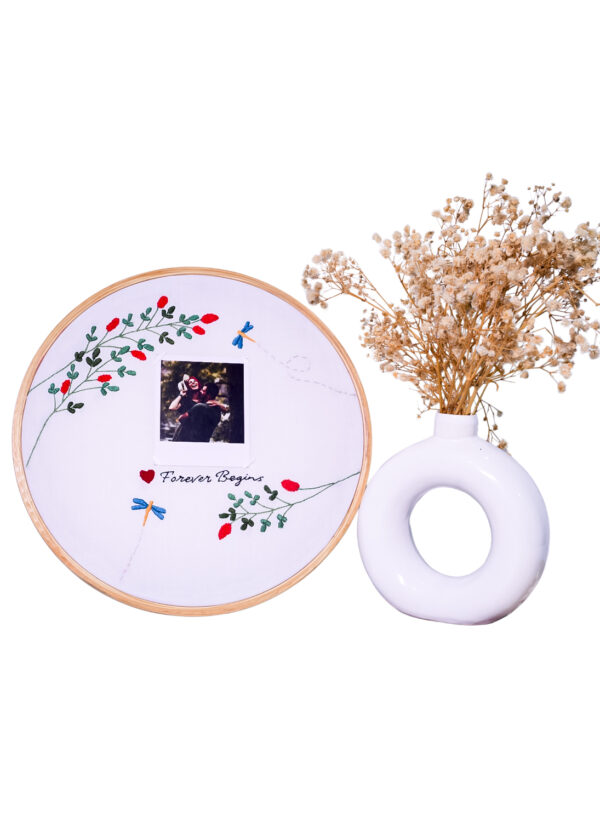 Rustic Romance — Hand-Embroidered Polaroid Keepsake