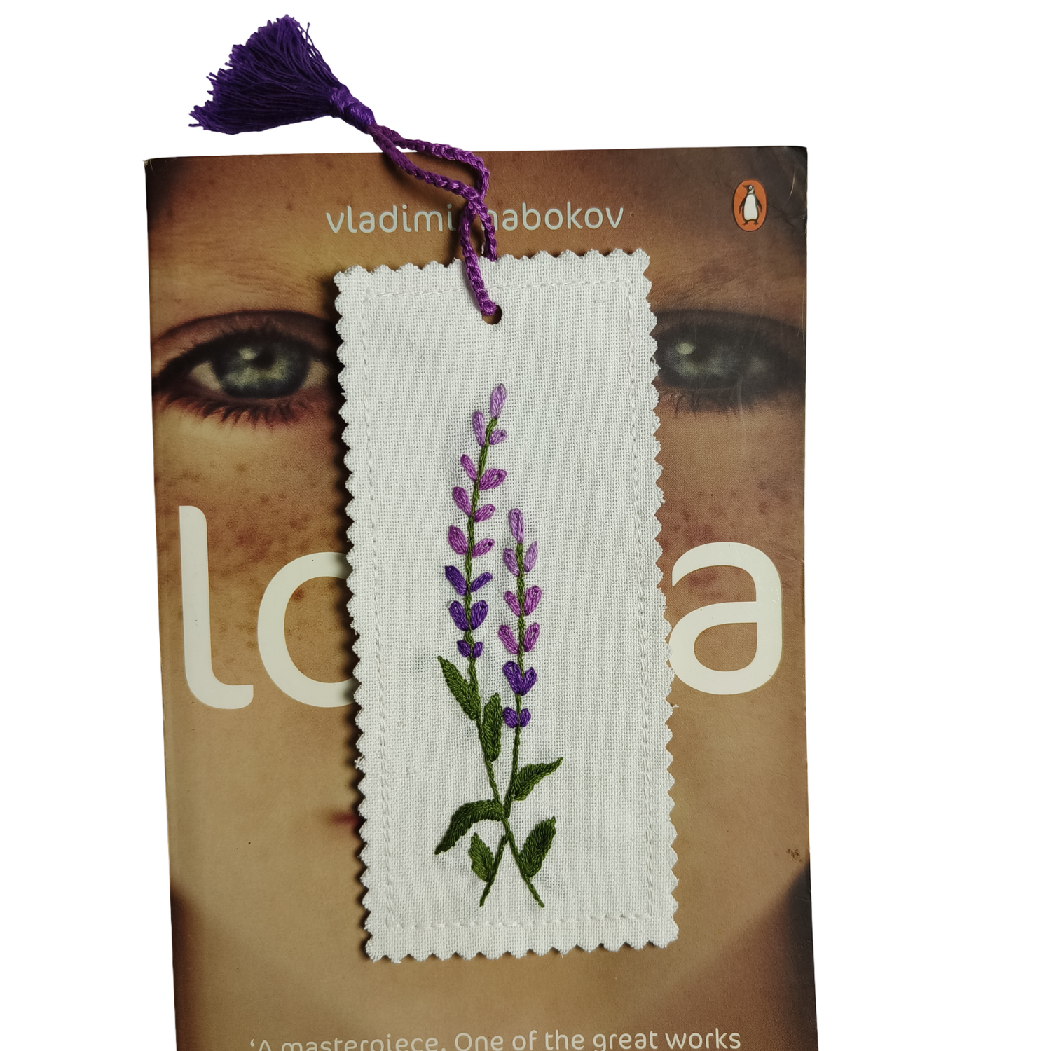 Lavender Trail — Embroidered Bookmark