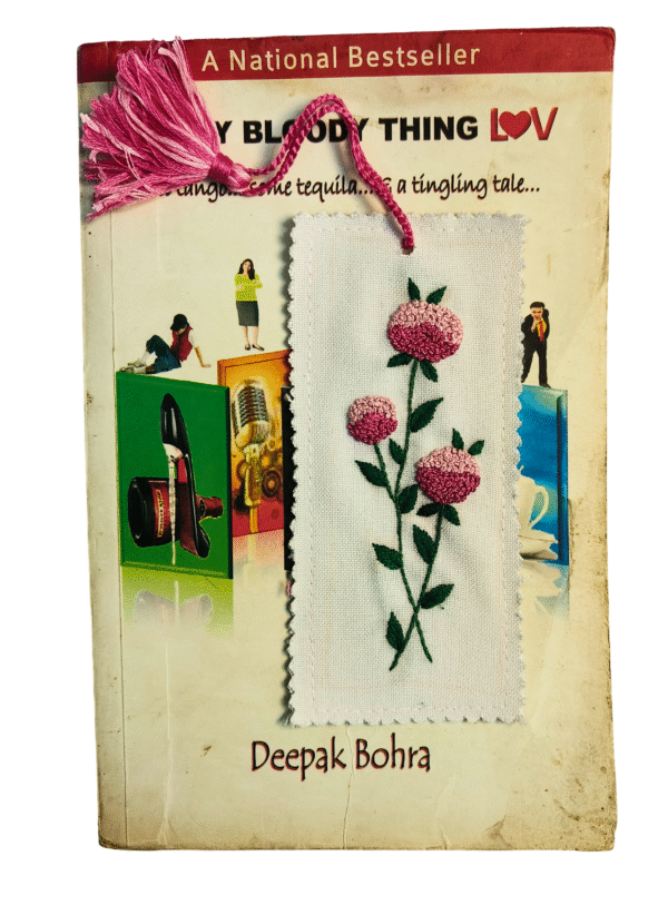 Pink Peony Bloom — Embroidered Bookmark